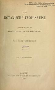 Cover of: Eine botanische Tropenreise by Gottlieb Haberlandt
