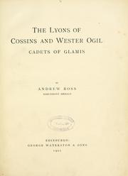 Cover of: The Lyons of Cossins and Wester Ogil: cadets of Glamis