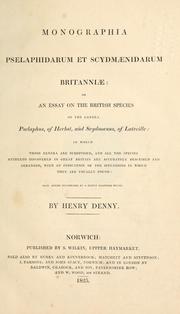 Cover of: Monographia Pselaphidarum et Scydmaenidarum Britanniae
