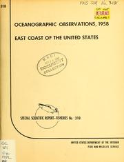 Cover of: Oceanographic observations, 1958, east coast of the United States