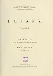 Cover of: Botany  by Geological Survey of California.