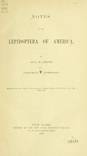 Cover of: Notes on the Lepidoptera of America