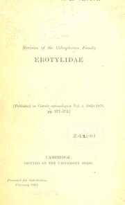 A revision of the coleopterous family Erotylidae by George Robert Crotch