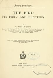Cover of: The bird; its form and function by William Beebe