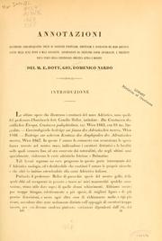 Cover of: Annotazioni illustranti cinquantaquattro specie di Crostacei podottalmi, endottalmi e succhiatori del mare Adriatico: alcune delle quali nuove o male conosciute