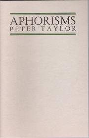 Cover of: Aphorisms by Peter Taylor, Peter Taylor