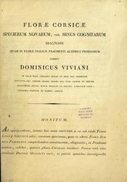 Cover of: Florae Corsicae specierum novarum vel minus cognitarum diagnosis by Domenico Viviani