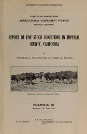 Cover of: Report of live stock conditions in Imperial County, California