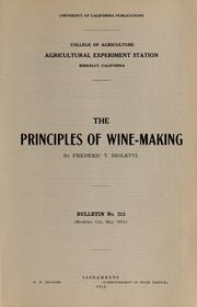 Cover of: The principles of wine-making