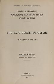 Cover of: The late blight of celery