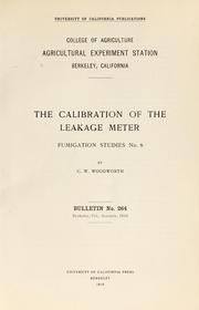 Cover of: The calibration of the leakage meter