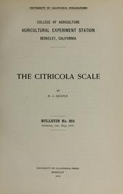 Cover of: The citricola scale