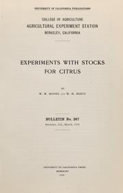 Cover of: Experiments with stocks for citrus