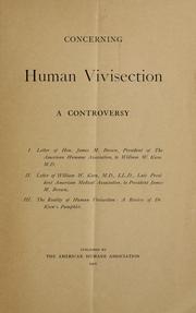 Cover of: Concerning human vivisection: a controversy