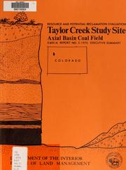 Cover of: Taylor Creek study site, Axial Basin coal field by United States. Bureau of Reclamation.
