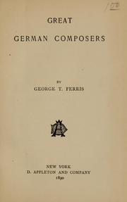 Cover of: The great German composers
