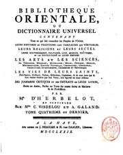 Cover of: Bibliothèque orientale by Barthélemy d' Herbelot