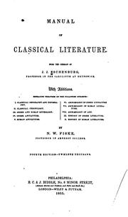 Cover of: Manual of Classical Literature