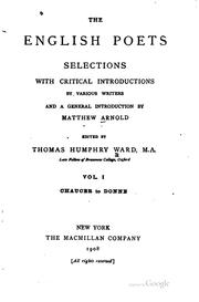 Cover of: The English Poets: Selections by Thomas Humphry Ward