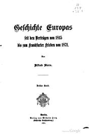 Cover of: Geschichte Europas seit den verträgen von 1815 bis zum Frankfurter frieden von 1871