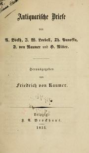 Cover of: Antiquarische Briefe