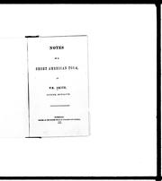 Cover of: Notes of a short American tour