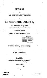 Cover of: Histoire de la vie et des voyages de Christophe Colomb by Washington Irving, Washington Irving