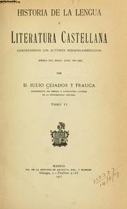 Cover of: Historia de la lengua y literatura castellana by Julio Cejador y Frauca