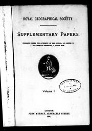 Cover of: Supplementary papers