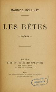 Cover of: Les Bêtes: poésies
