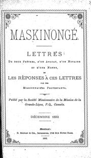 Cover of: Maskinongé by 
