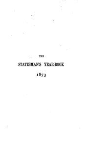 Cover of: THE STATESMAN'S YEAR-BOOK by FREDERICK MARTIN