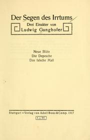 Cover of: Der Segen des Irrtums: drei Einakter