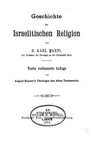 Cover of: Geschichte der Israelitischen Religion