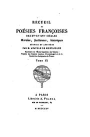 Cover of: Recueil de poésies françoises des XVe et XVIe siècles: morales, facétieuses ...