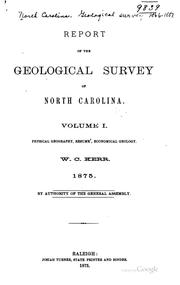 Cover of: Report of the Geological Survey of North Carolina