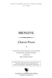 Cover of: Bronzṿil by Chaver-Paver