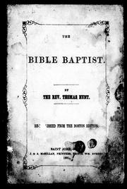 Cover of: The Bible baptist