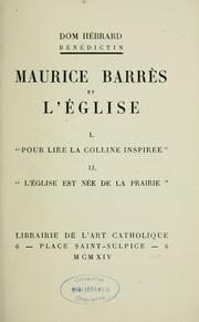 Cover of: Maurice Barrès et l'Eglise