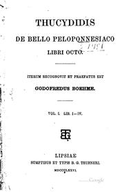 Cover of: Thucydidis De bello peloppnnesiaco libri octo: Iterum recognovit et ...