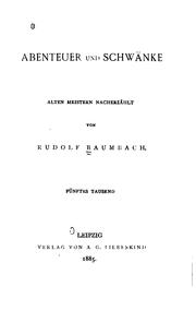 Cover of: Abenteuer und Schwänke alten meistern nacherzählt by Rudolf Baumbach