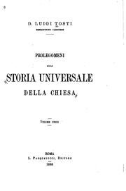 Cover of: Prolegomeni alla storia universale della chiesa