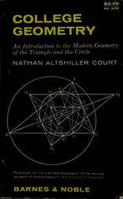 Cover of: College geometry | Nathan Altshiller-Court
