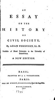 Cover of: An Essay on the History of Civil Society by Adam Ferguson, Adam Ferguson