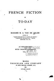 Cover of: French fiction of to-day