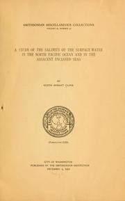 Cover of: A study of the salinity of the surface water in the North Pacific ocean and in the adjacent enclosed seas