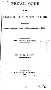 Cover of: The Code of Criminal Procedure of the State of New York: Including the Amendments Made by the ...