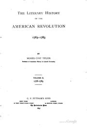 Cover of: The literary history of the American revolution, 1763-1783