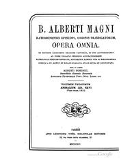 Cover of: B. Alberti Magni Ratisbonensis episcopi, ordinis Prædicatorum, Opera omnia by Saint Albertus Magnus