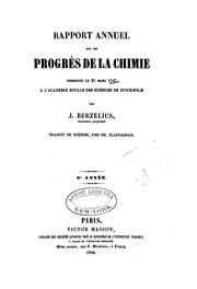 Rapport annuel sur les progrès de la chimie by Jöns Jacob Berzelius